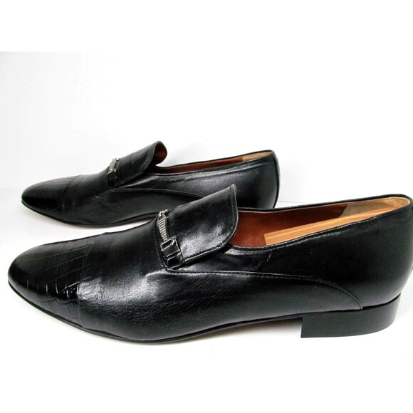C A Anthony Italy Mens Black Leather Captoe Horsebit Loafers Size US 13 EUR 46 - Picture 14 of 16